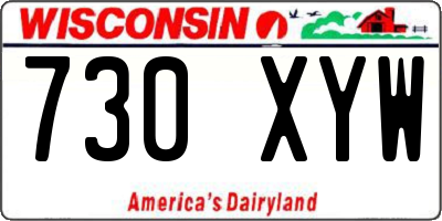 WI license plate 730XYW