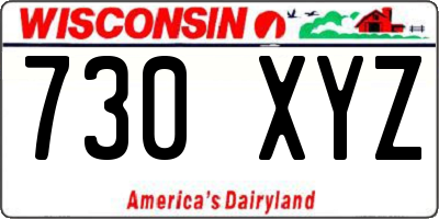 WI license plate 730XYZ