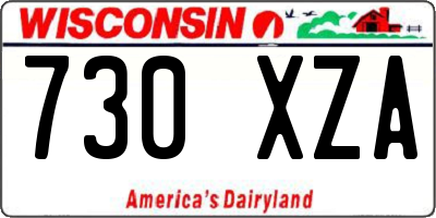 WI license plate 730XZA