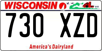 WI license plate 730XZD
