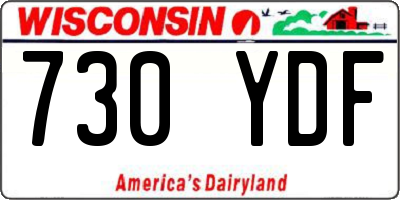 WI license plate 730YDF