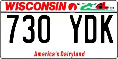 WI license plate 730YDK