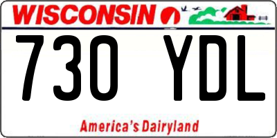 WI license plate 730YDL