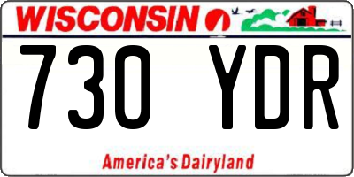 WI license plate 730YDR