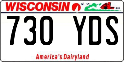 WI license plate 730YDS
