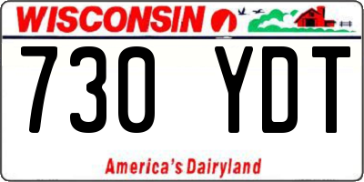 WI license plate 730YDT