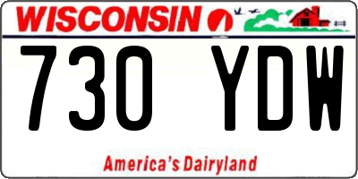WI license plate 730YDW