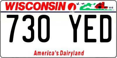 WI license plate 730YED