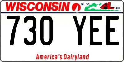 WI license plate 730YEE