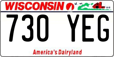 WI license plate 730YEG