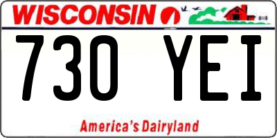 WI license plate 730YEI