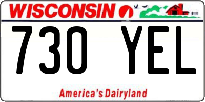 WI license plate 730YEL