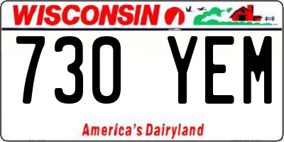 WI license plate 730YEM
