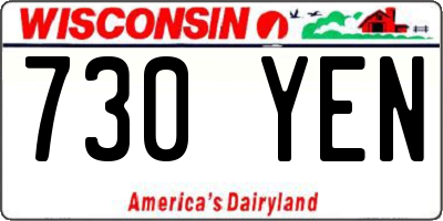 WI license plate 730YEN