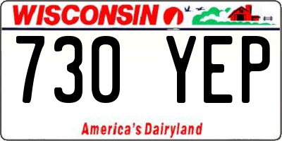 WI license plate 730YEP