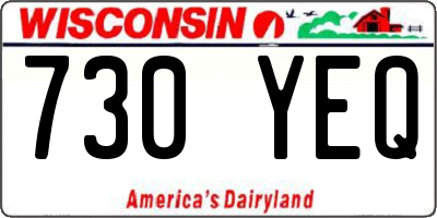 WI license plate 730YEQ