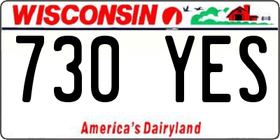 WI license plate 730YES