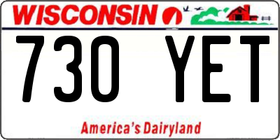 WI license plate 730YET