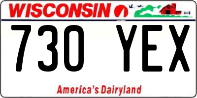 WI license plate 730YEX