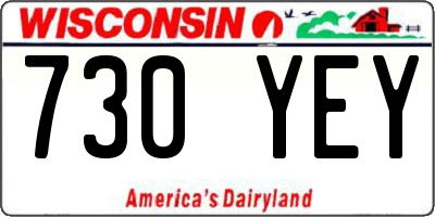 WI license plate 730YEY