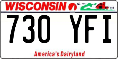 WI license plate 730YFI