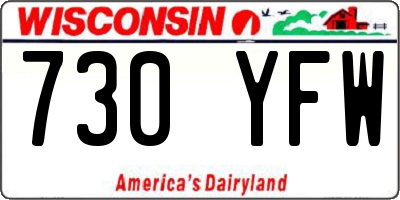 WI license plate 730YFW