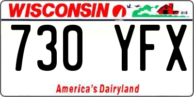WI license plate 730YFX