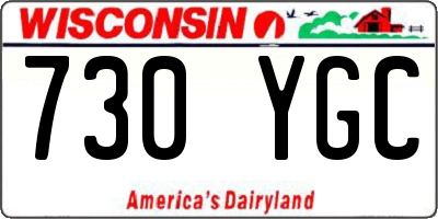 WI license plate 730YGC