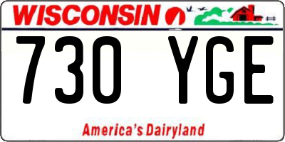 WI license plate 730YGE