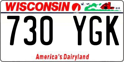 WI license plate 730YGK