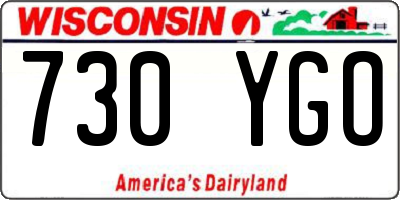 WI license plate 730YGO