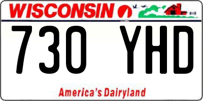 WI license plate 730YHD