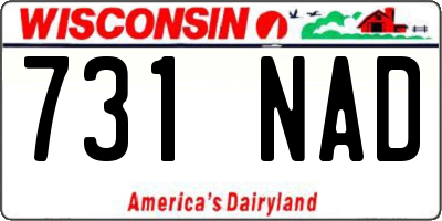 WI license plate 731NAD