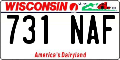WI license plate 731NAF