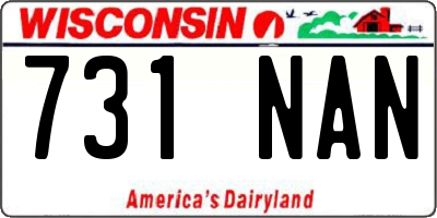 WI license plate 731NAN