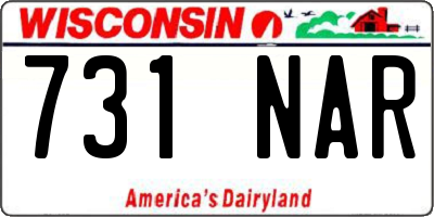 WI license plate 731NAR