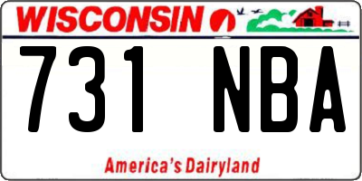 WI license plate 731NBA
