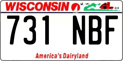 WI license plate 731NBF