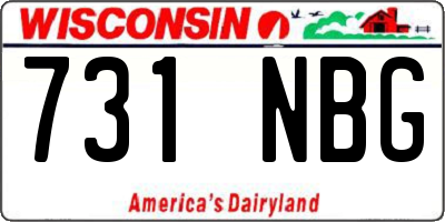 WI license plate 731NBG