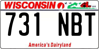 WI license plate 731NBT