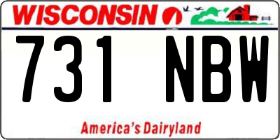 WI license plate 731NBW