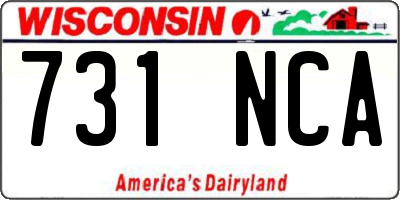 WI license plate 731NCA