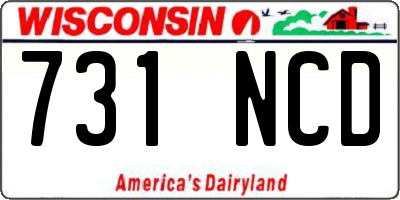 WI license plate 731NCD