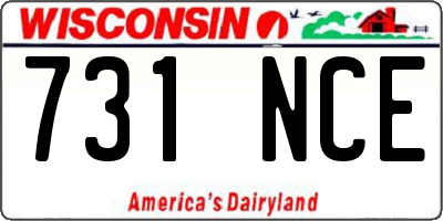 WI license plate 731NCE