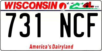 WI license plate 731NCF