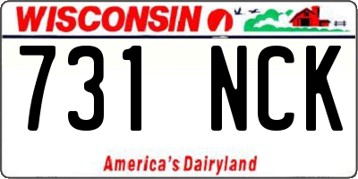 WI license plate 731NCK