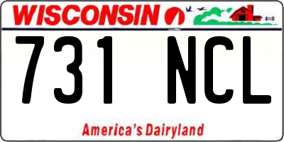 WI license plate 731NCL