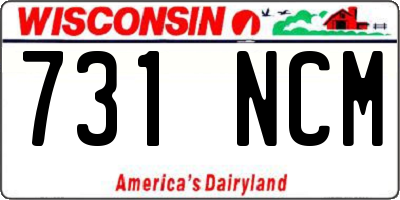 WI license plate 731NCM
