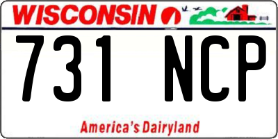 WI license plate 731NCP