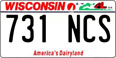 WI license plate 731NCS